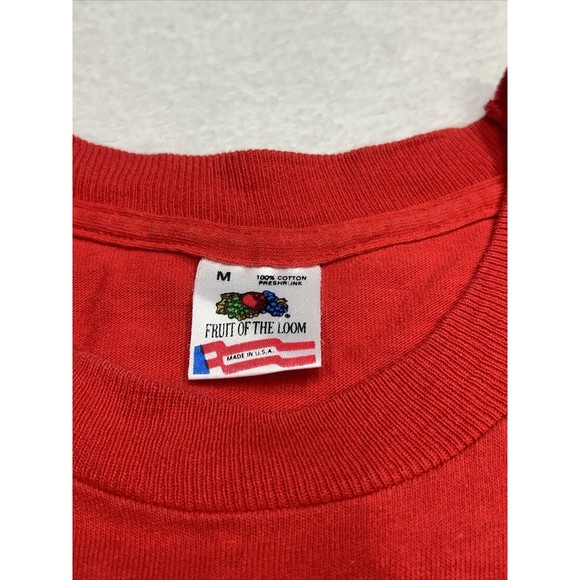 Vintage 90s "Dont Fence Me Out" Red Graphic T-Shirt Single Stitch Size Medium - Picture 3 of 9